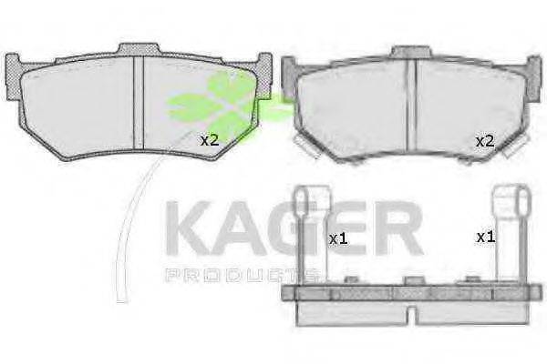 KAGER 21401 Комплект гальмівних колодок, дискове гальмо