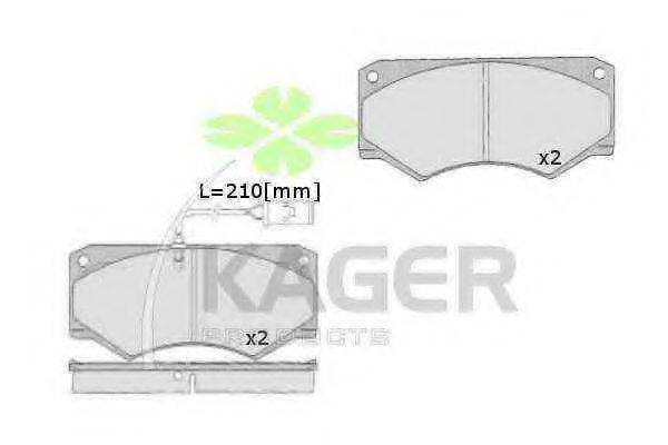 KAGER 20456 Комплект гальмівних колодок, дискове гальмо
