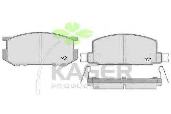 KAGER 20854 Комплект гальмівних колодок, дискове гальмо