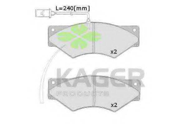 KAGER 29003 Комплект гальмівних колодок, дискове гальмо