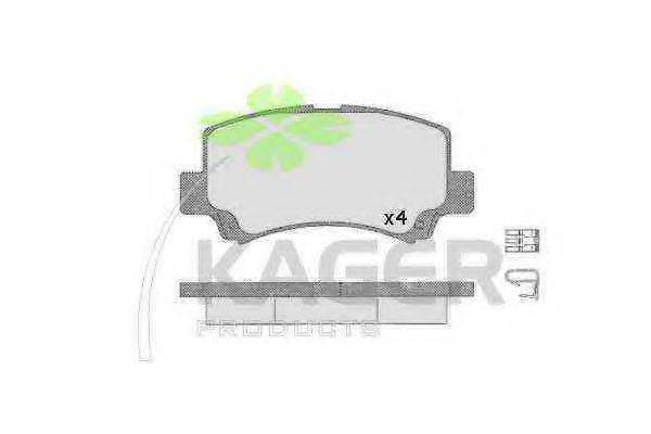 KAGER 23662 Комплект гальмівних колодок, дискове гальмо