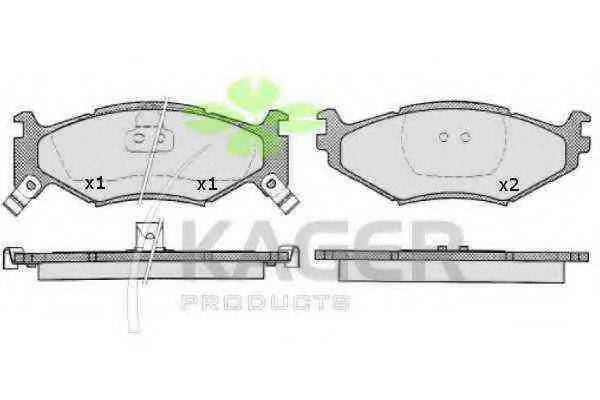 KAGER 21816 Комплект гальмівних колодок, дискове гальмо