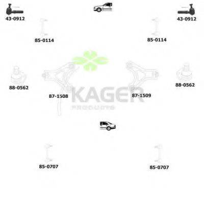 KAGER 801308 Підвіска колеса