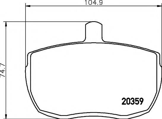 DON 20359 Комплект гальмівних колодок, дискове гальмо