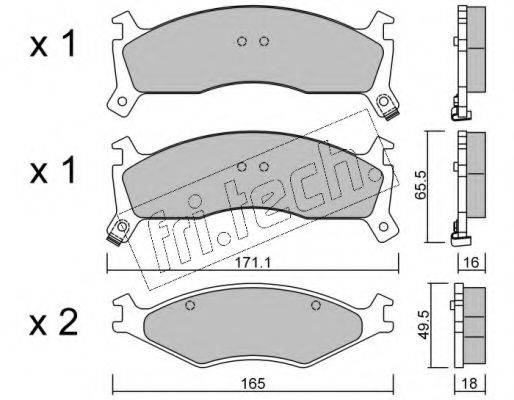 FRI.TECH. 21894 Комплект гальмівних колодок, дискове гальмо