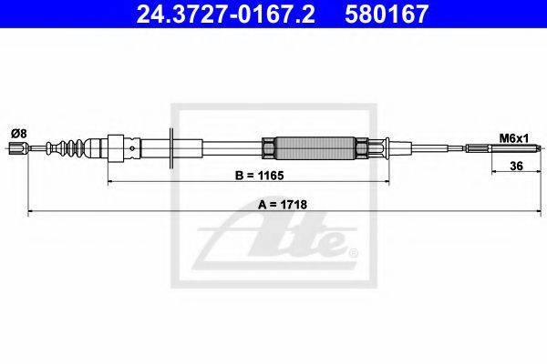 PEX 41495 Трос, стоянкова гальмівна система