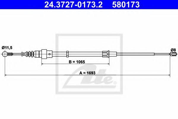 BENDIX 432943B Трос, стоянкова гальмівна система