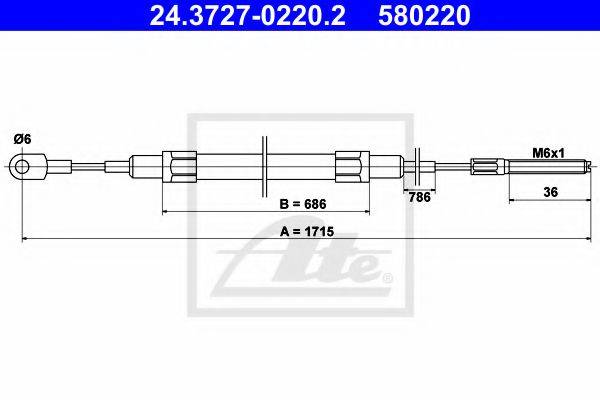 PEX 40.072 Трос, стоянкова гальмівна система