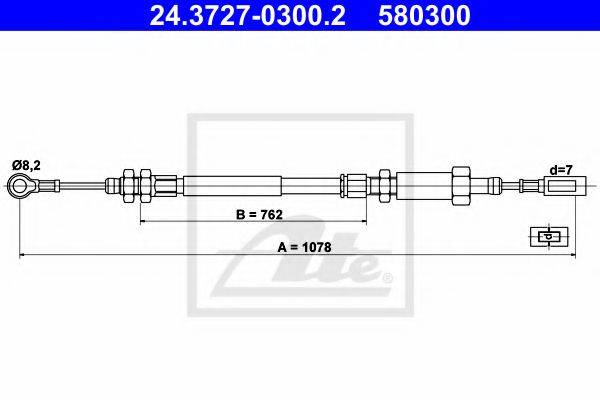 TEXTAR 44020700 Трос, стоянкова гальмівна система