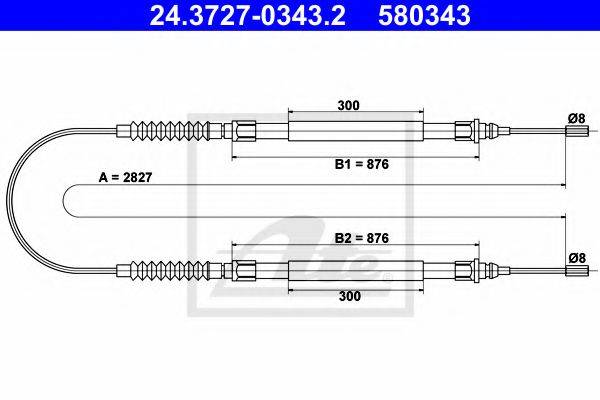 BENDIX 433045B Трос, стоянкова гальмівна система
