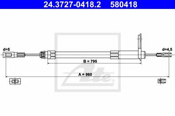 PEX 4.1406 Трос, стоянкова гальмівна система