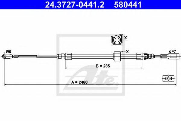 PEX 4.1694 Трос, стоянкова гальмівна система