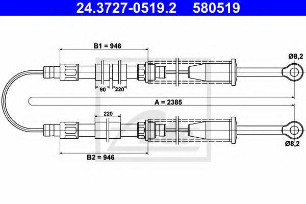PAGID 85112 Трос, стоянкова гальмівна система