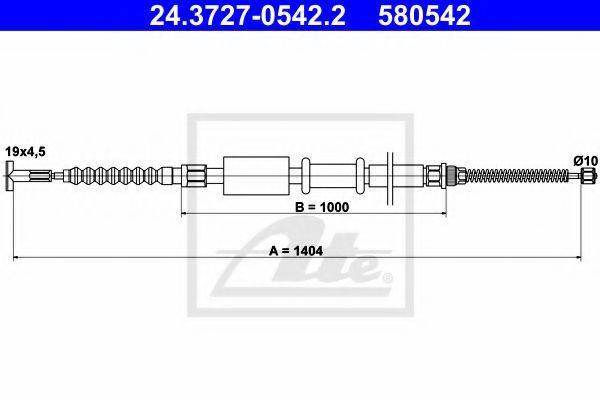 PEX 4.1326 Трос, стоянкова гальмівна система