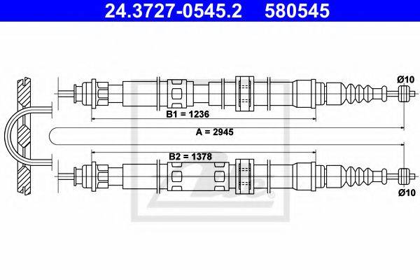 PEX 4.1088 Трос, стоянкова гальмівна система