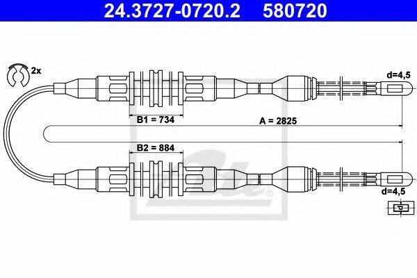 BENDIX 431229B Трос, стоянкова гальмівна система