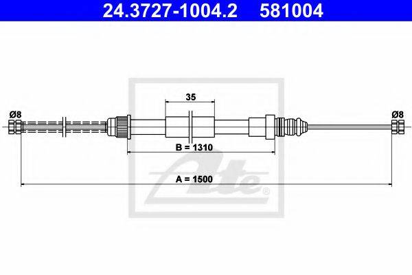 PEX 40618 Трос, стоянкова гальмівна система