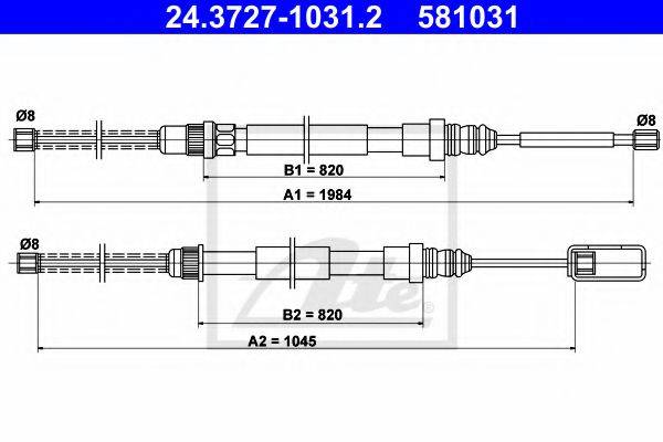 PAGID 85228 Трос, стоянкова гальмівна система