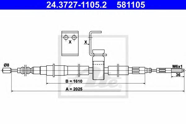 PAGID 85233 Трос, стоянкова гальмівна система