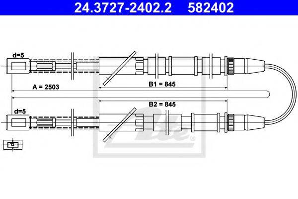 PAGID 85128 Трос, стоянкова гальмівна система