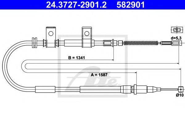 PEX 41570 Трос, стоянкова гальмівна система