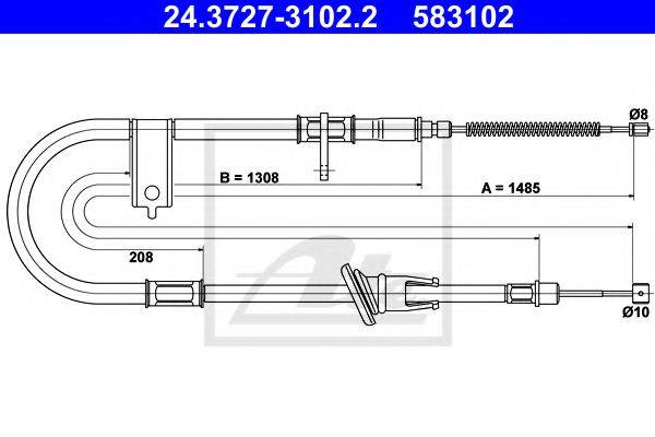 PEX 4.1371 Трос, стоянкова гальмівна система