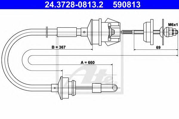 PAGID 86103 Трос, управління зчепленням