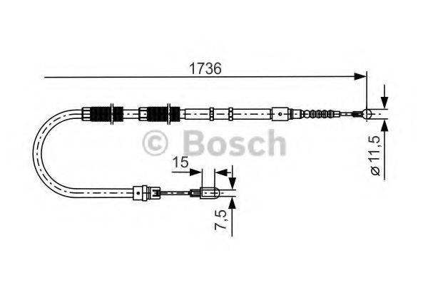BOSCH 1987477257 Трос, стоянкова гальмівна система