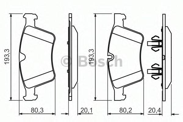 BOSCH 24151 Комплект гальмівних колодок, дискове гальмо