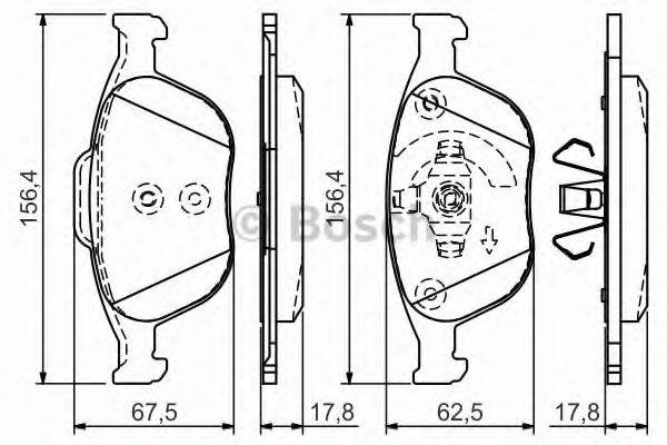 BOSCH BP1529 Комплект гальмівних колодок, дискове гальмо