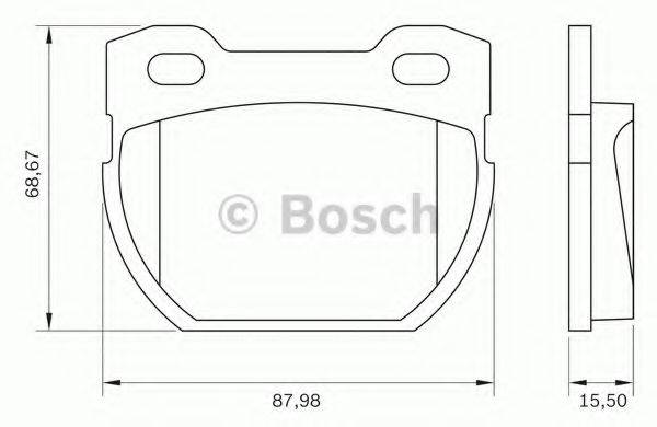 Комплект гальмівних колодок, дискове гальмо BOSCH 0 986 BB0 152 Комплект гальмівних колодок, дискове гальмо BOSCH 0 986 BB0 152