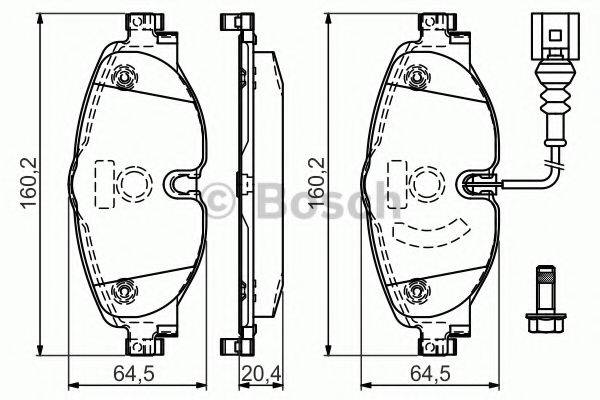 BOSCH BP1505 Комплект гальмівних колодок, дискове гальмо