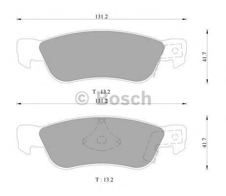 Комплект гальмівних колодок, дискове гальмо BOSCH 0 986 505 701 Комплект гальмівних колодок, дискове гальмо BOSCH 0 986 505 701