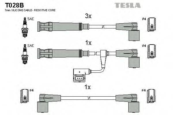 TESLA T028B Комплект дротів запалювання