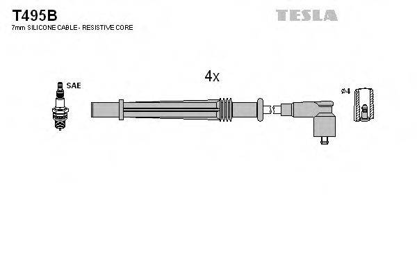 TESLA T495B Комплект дротів запалювання