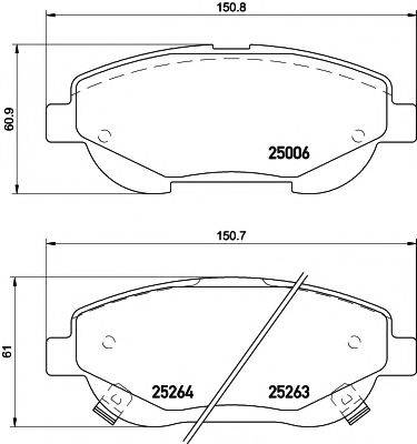 TEXTAR 25006 Комплект гальмівних колодок, дискове гальмо