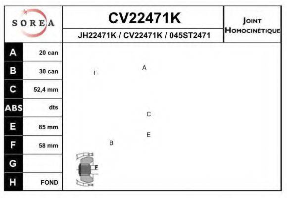 EAI CV22471K Шарнірний комплект, приводний вал