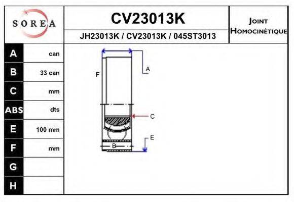 EAI CV23013K Шарнірний комплект, приводний вал
