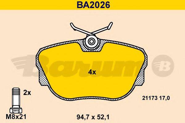 BARUM 21173 Комплект гальмівних колодок, дискове гальмо