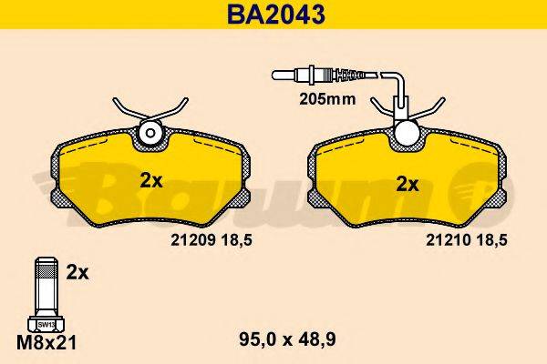 BARUM 21210 Комплект гальмівних колодок, дискове гальмо