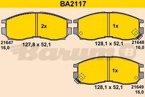 BARUM 21649 Комплект гальмівних колодок, дискове гальмо