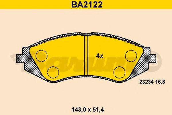BARUM BA2122 Комплект гальмівних колодок, дискове гальмо