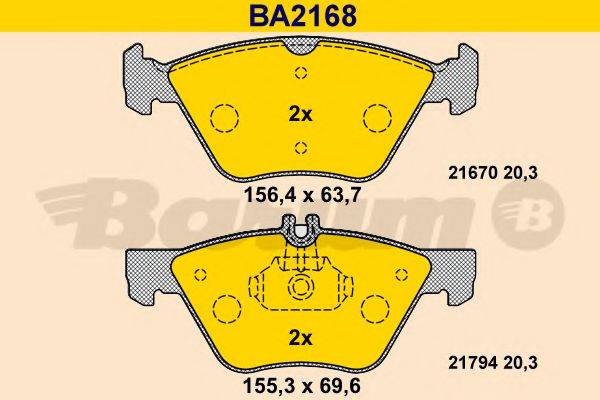 BARUM BA2168 Комплект гальмівних колодок, дискове гальмо