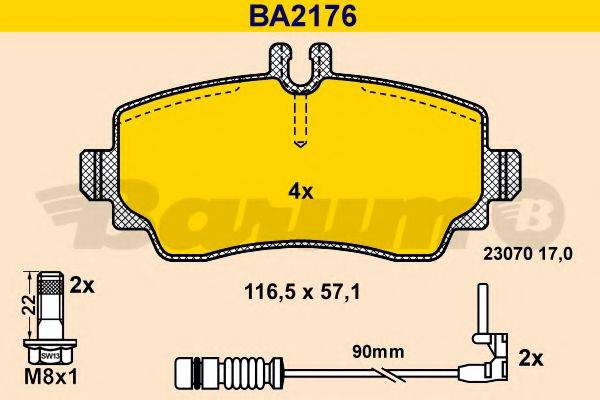 BARUM BA2176 Комплект гальмівних колодок, дискове гальмо