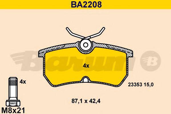 BARUM 23353 Комплект гальмівних колодок, дискове гальмо