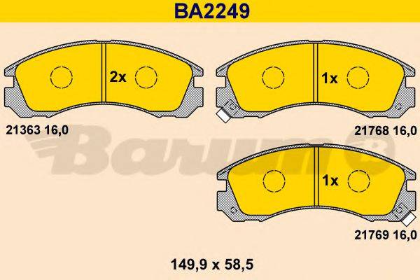 BARUM 21363 Комплект гальмівних колодок, дискове гальмо