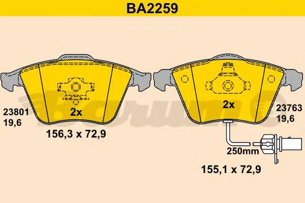 BARUM 23950 Комплект гальмівних колодок, дискове гальмо