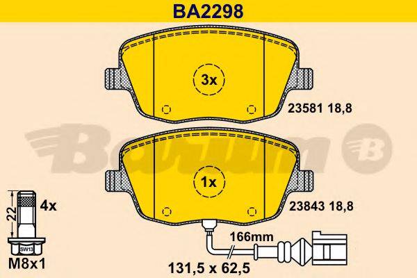 BARUM BA2298 Комплект гальмівних колодок, дискове гальмо