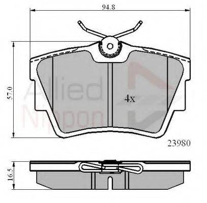 MOPROD MBP1132 Комплект гальмівних колодок, дискове гальмо