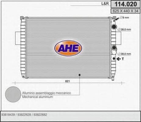 AHE 114020 Радіатор, охолодження двигуна